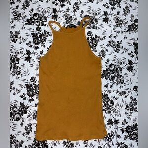 Women's Mustard Ribbed Tank Top Bohemian/ casual